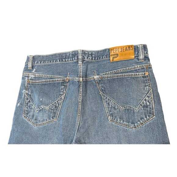 Men's 38‎ Vintage Pepe Jeans Baggy Shorts Light Wash Blue Denim |P1 - Picture 3 of 9